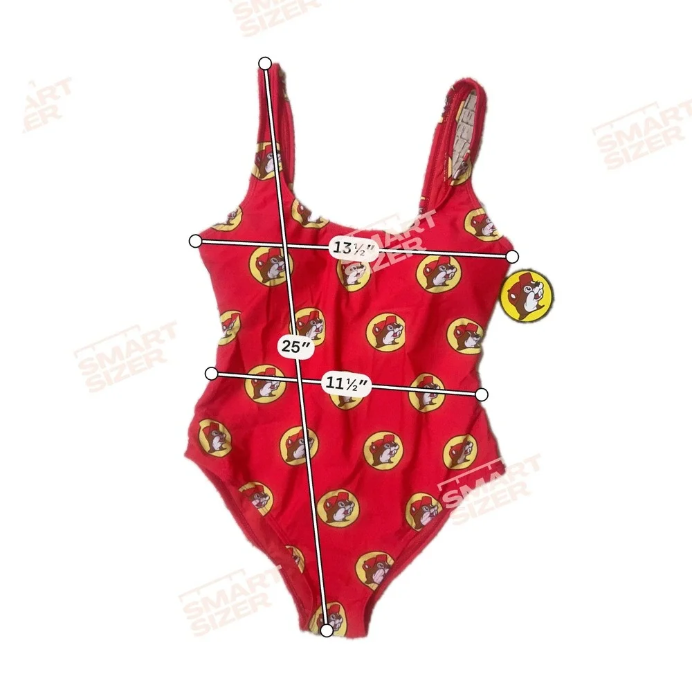Buc-ee's One Piece Swimsuit Women XS Red Excellent Logo Print